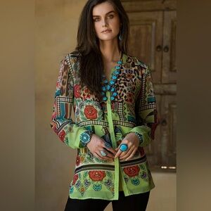 Double D Ranch Matagorda Floral & Animal Print Tunic with Camisole size Small